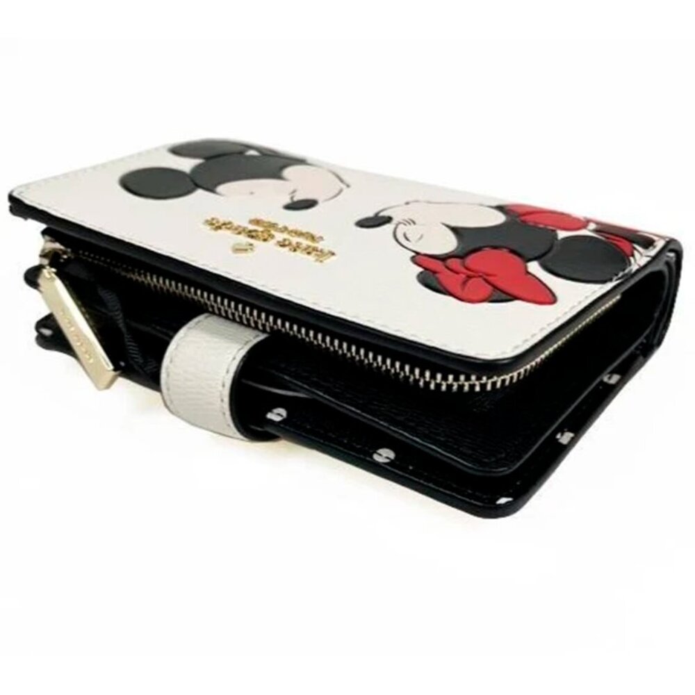 S Kate Spade Disney Minnie Mouse Compact Bifold Wallet Ivory White KG656 NWT - Picture 4 of 16